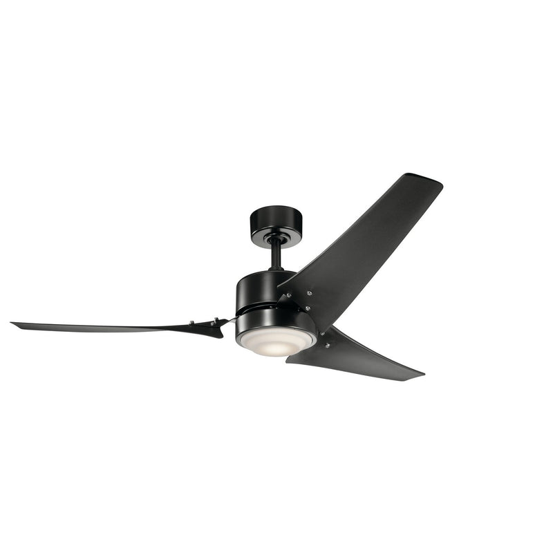 Rana 60" Outdoor Ceiling Fan with Light in Satin Black