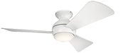 Sola 44" Outdoor Ceiling Fan with Light in Matte White