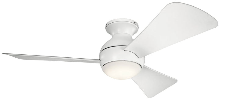 Sola 44" Outdoor Ceiling Fan with Light in Matte White