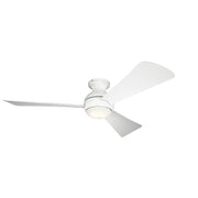 Sola 54" Outdoor Ceiling Fan with Light in Matte White