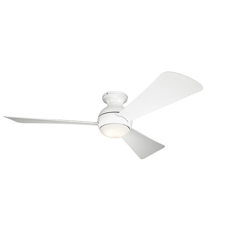 Sola 54" Outdoor Ceiling Fan with Light in Matte White