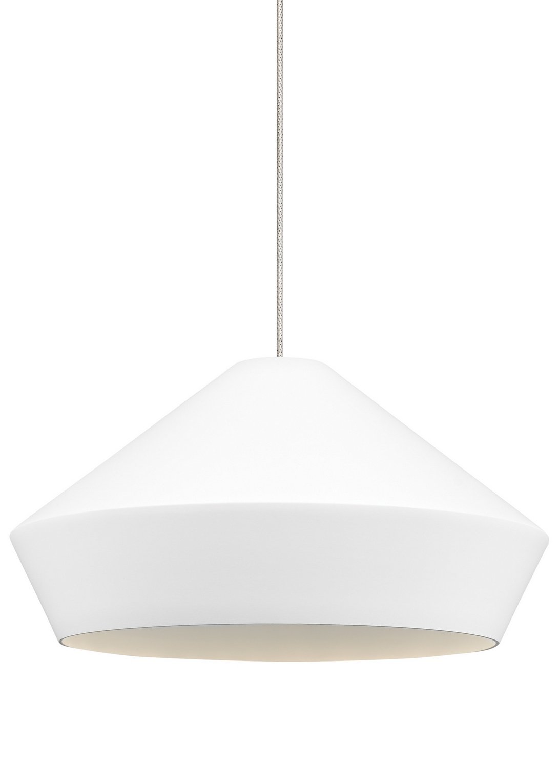 Brummel Pendant in Satin Nickel with Spun Metal Glass