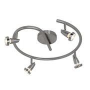 Mirage 4-Light Cluster Spot Semi-Flush Mount in Brushed Steel