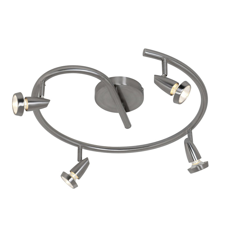 Mirage 4-Light Cluster Spot Semi-Flush Mount in Brushed Steel