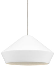 Brummel Pendant in Satin Nickel with Matte White Glass