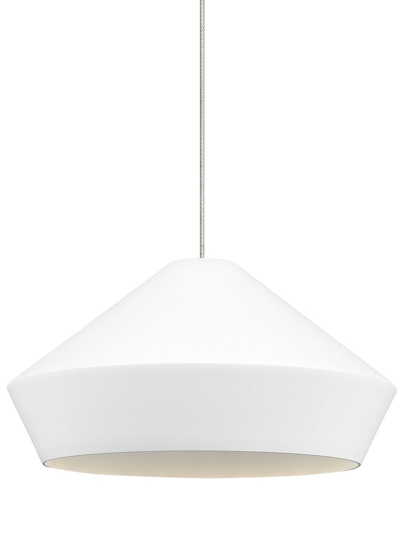 Brummel Pendant in Antique Bronze with Matte White Glass