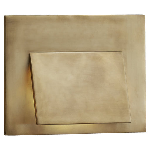Esker Envelope Outdoor Wall Sconce in Antique-Burnished Brass