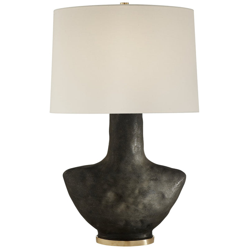 Armato Small Table Lamp in Stained Black Metallic