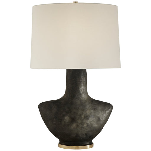 Armato Small Table Lamp in Stained Black Metallic