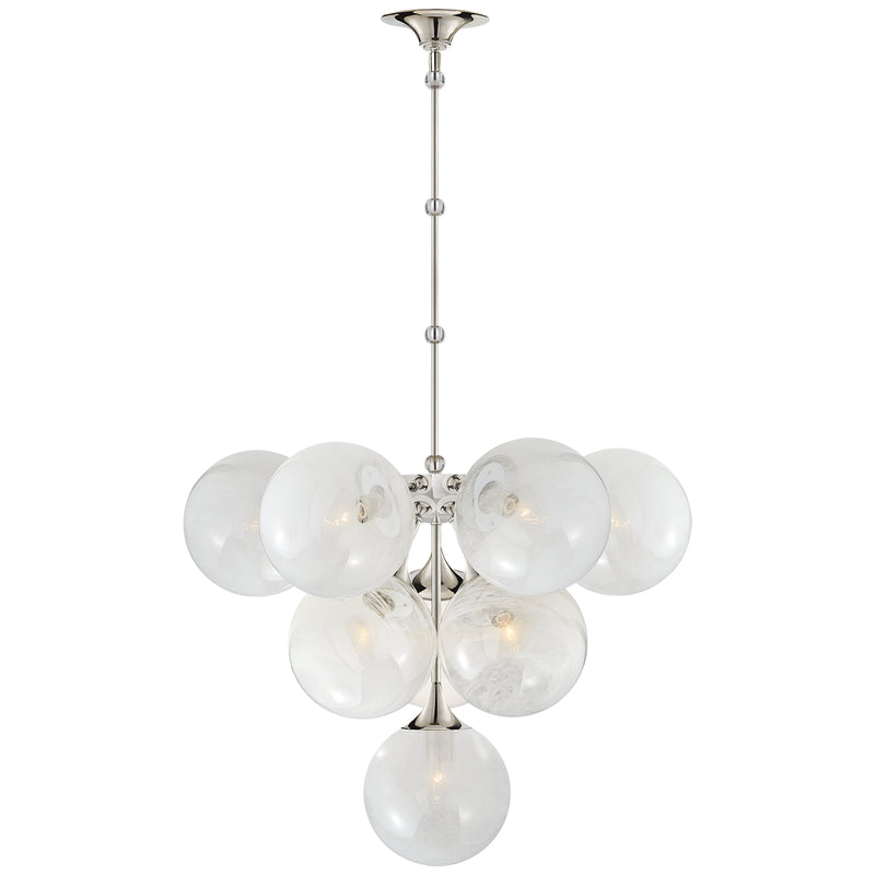 Cristol Ten Light Chandelier in Polished Nickel