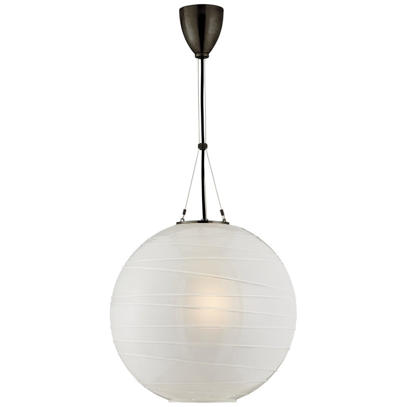 Hailey Medium Round Pendant in Gun Metal