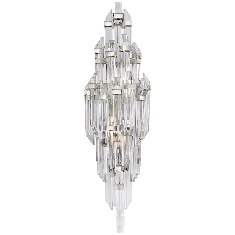 Adele Small 2-Light Wall Sconce in Polished Nickel with Clear Acrylic