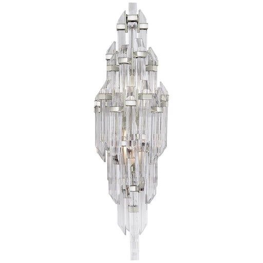 Adele Small 2-Light Wall Sconce in Polished Nickel with Clear Acrylic