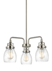 Belton Three Light Chandelier in Brushed Nickel
