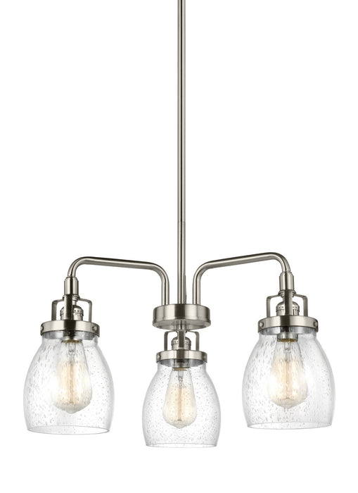 Belton Three Light Chandelier in Brushed Nickel
