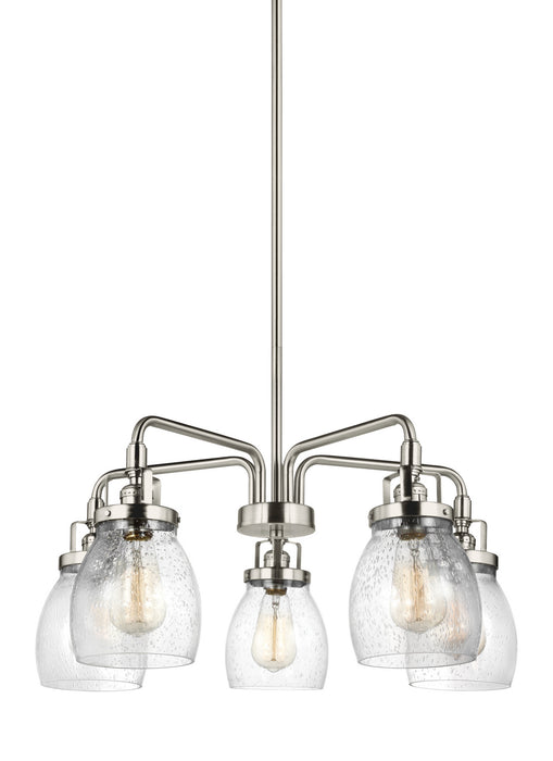Belton Five Light Chandelier in Brushed Nickel