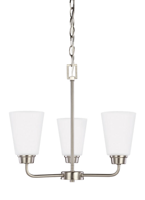 Kerrville Three Light Chandelier in Brushed Nickel