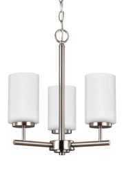 Oslo Three Light Chandelier in Brushed Nickel