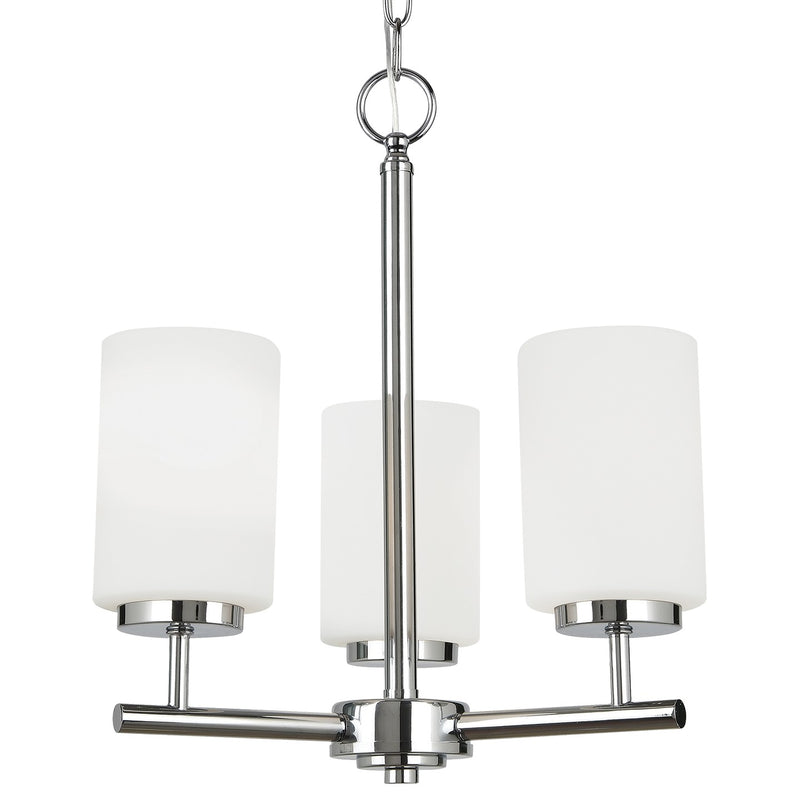 Oslo Three Light Chandelier in Chrome