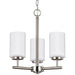 Oslo Three Light Chandelier in Brushed Nickel