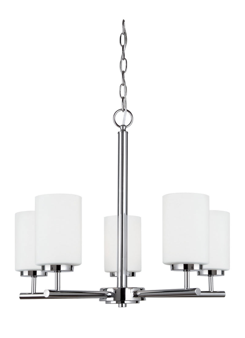 Oslo Five Light Chandelier in Chrome