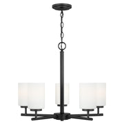 Oslo 5-Light Opal Glass Chandelier in Midnight Black