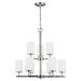 Oslo Nine Light Chandelier in Chrome