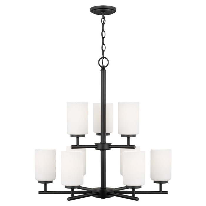 Oslo Nine Light Chandelier in Midnight Black