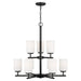 Oslo Nine Light Chandelier in Midnight Black