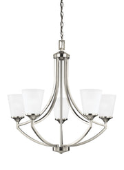 Hanford Five Light Chandelier in Brushed Nickel