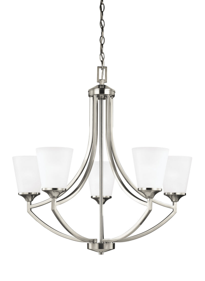 Hanford Five Light Chandelier in Brushed Nickel
