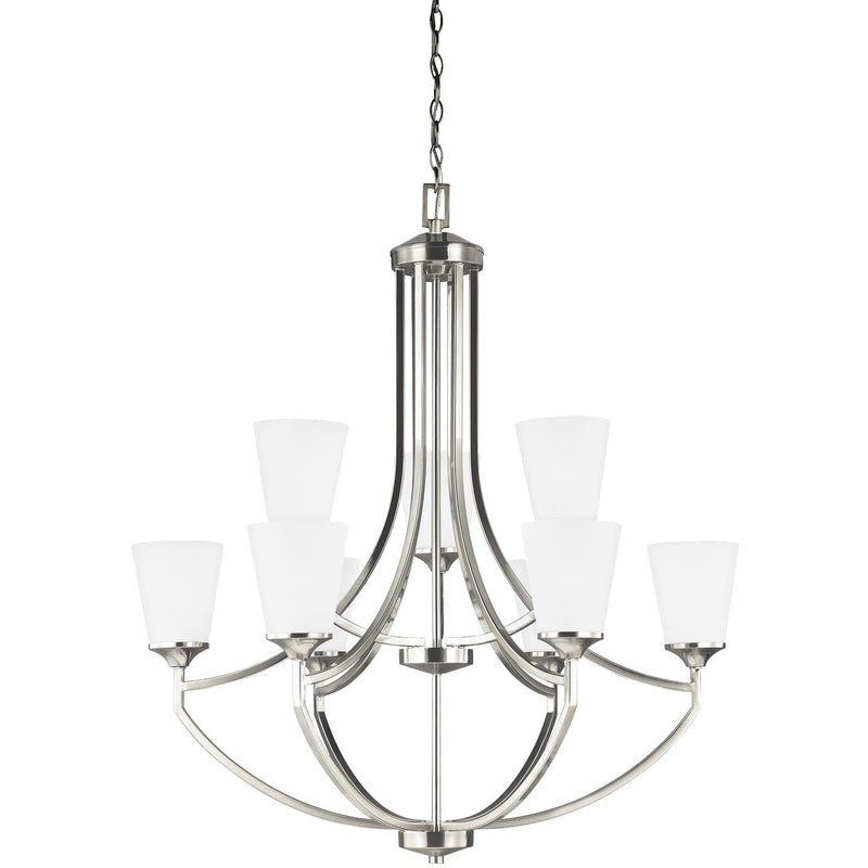 Hanford 9-Light Chandelier in Brushed Nickel