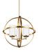 Alturas Three Light Chandelier in Satin Brass