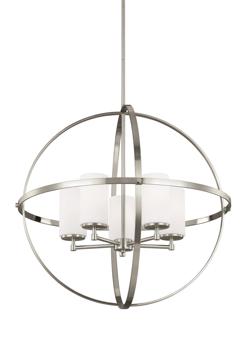 Alturas Five Light Chandelier in Brushed Nickel