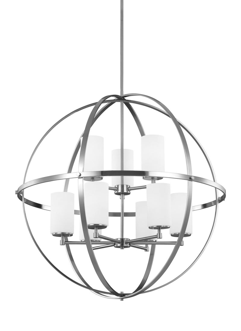 Alturas Nine Light Chandelier in Brushed Nickel