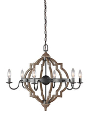 Socorro Six Light Chandelier in Stardust