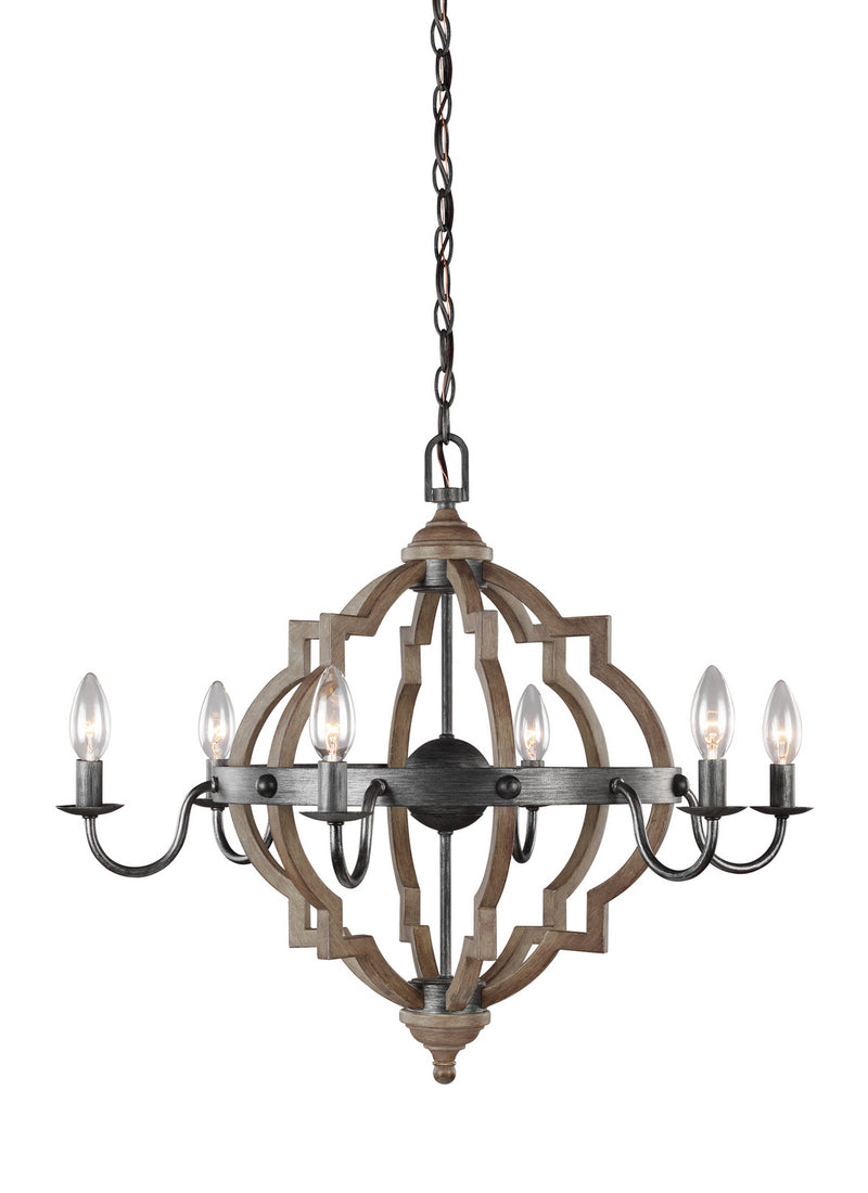 Socorro Six Light Chandelier in Stardust