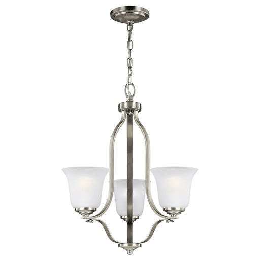 Emmons Three Light Chandelier in Brushed Nickel