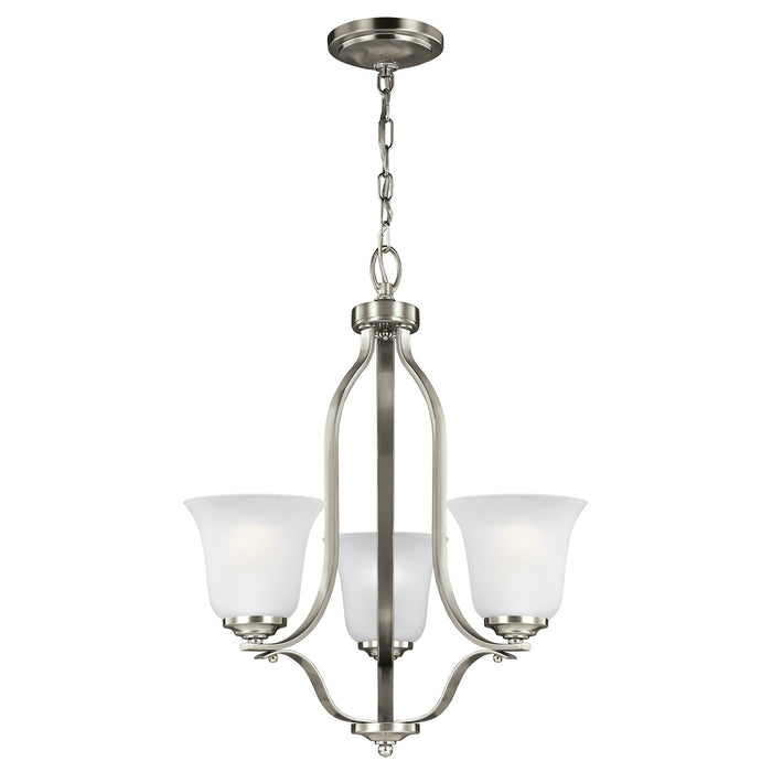 Emmons Three Light Chandelier in Brushed Nickel