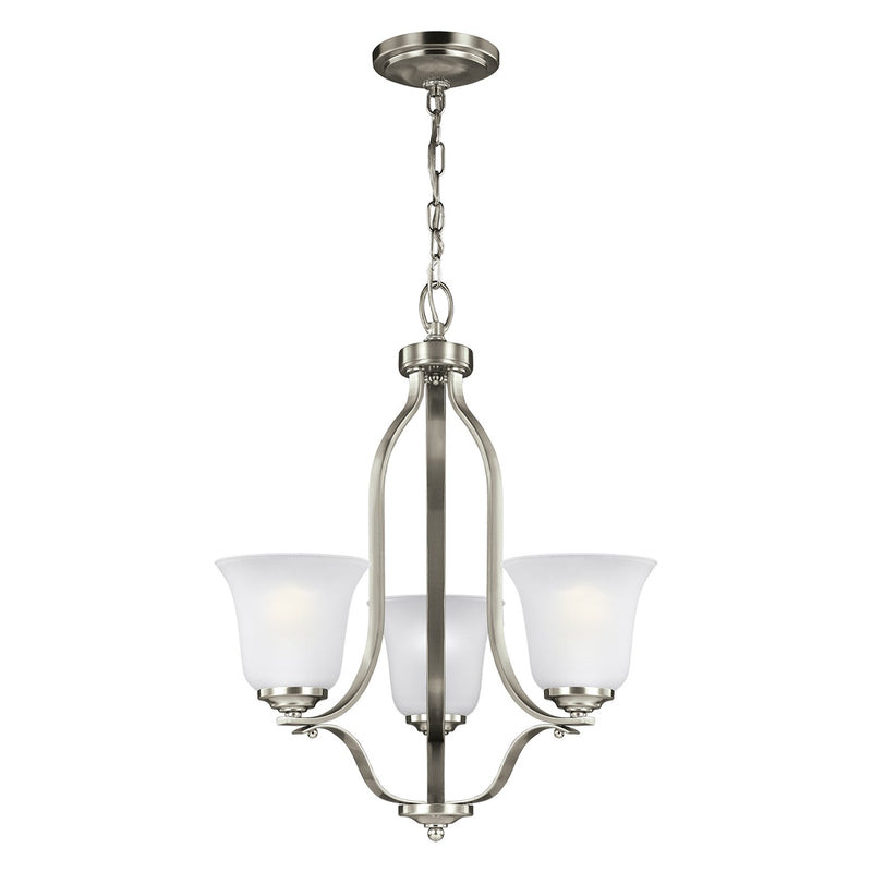 Emmons Three Light Chandelier in Brushed Nickel