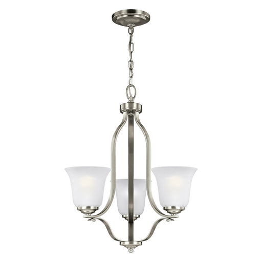 Emmons Three Light Chandelier in Brushed Nickel