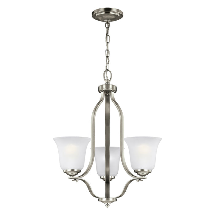 Emmons Three Light Chandelier in Brushed Nickel