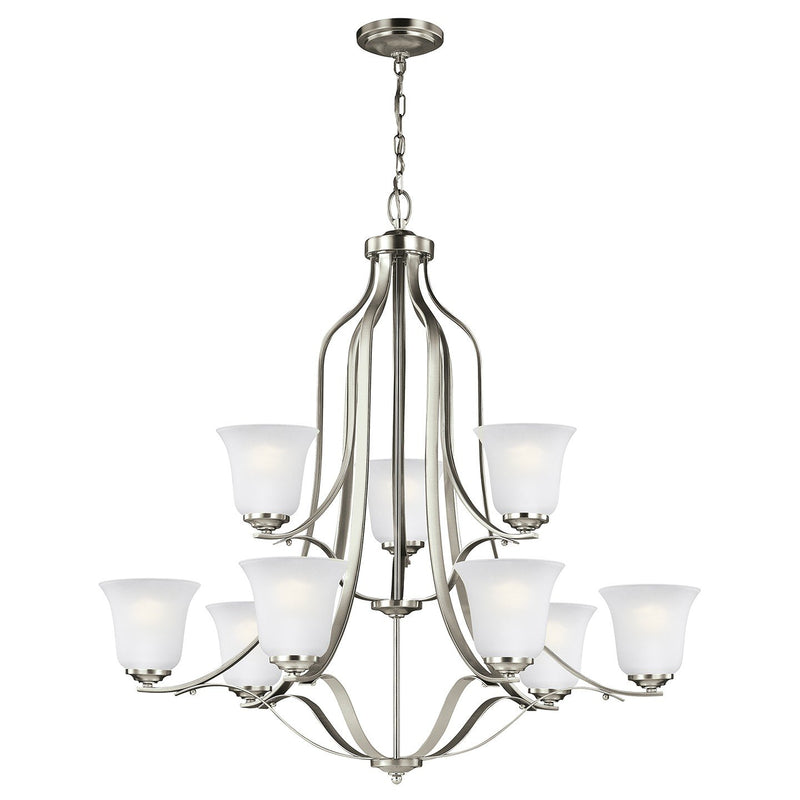 Emmons 9-Light Chandelier in Brushed Nickel