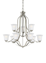 Emmons 9-Light Chandelier in Brushed Nickel
