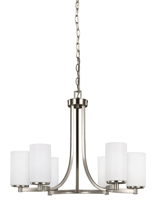 Hettinger Six Light Chandelier in Brushed Nickel
