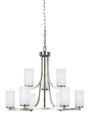 Hettinger Nine Light Chandelier in Brushed Nickel