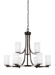 Hettinger Nine Light Chandelier in Bronze
