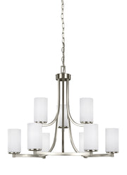 Hettinger Nine Light Chandelier in Brushed Nickel
