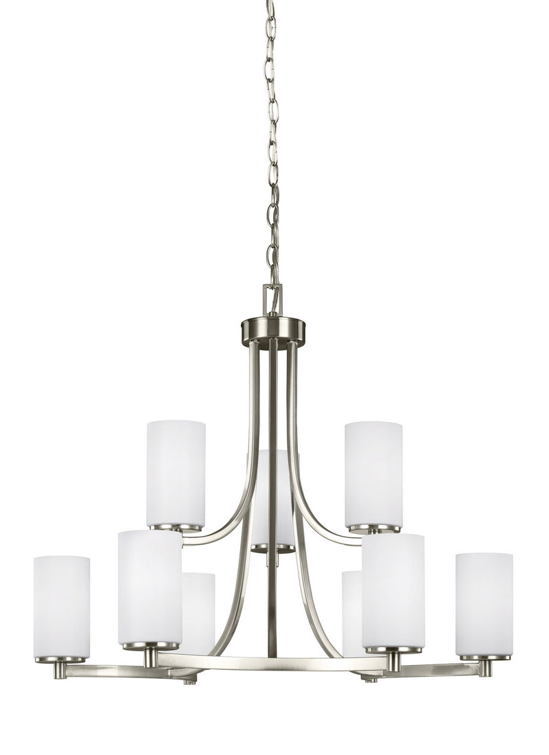 Hettinger Nine Light Chandelier in Brushed Nickel