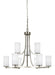 Hettinger Nine Light Chandelier in Brushed Nickel